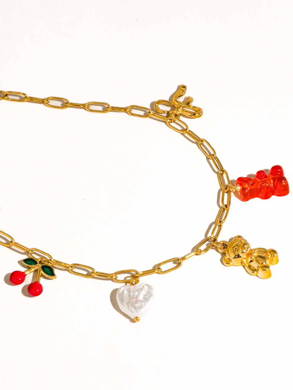 Reed 18K Gold Non-Tarnish Gummy Bear Charm Necklace