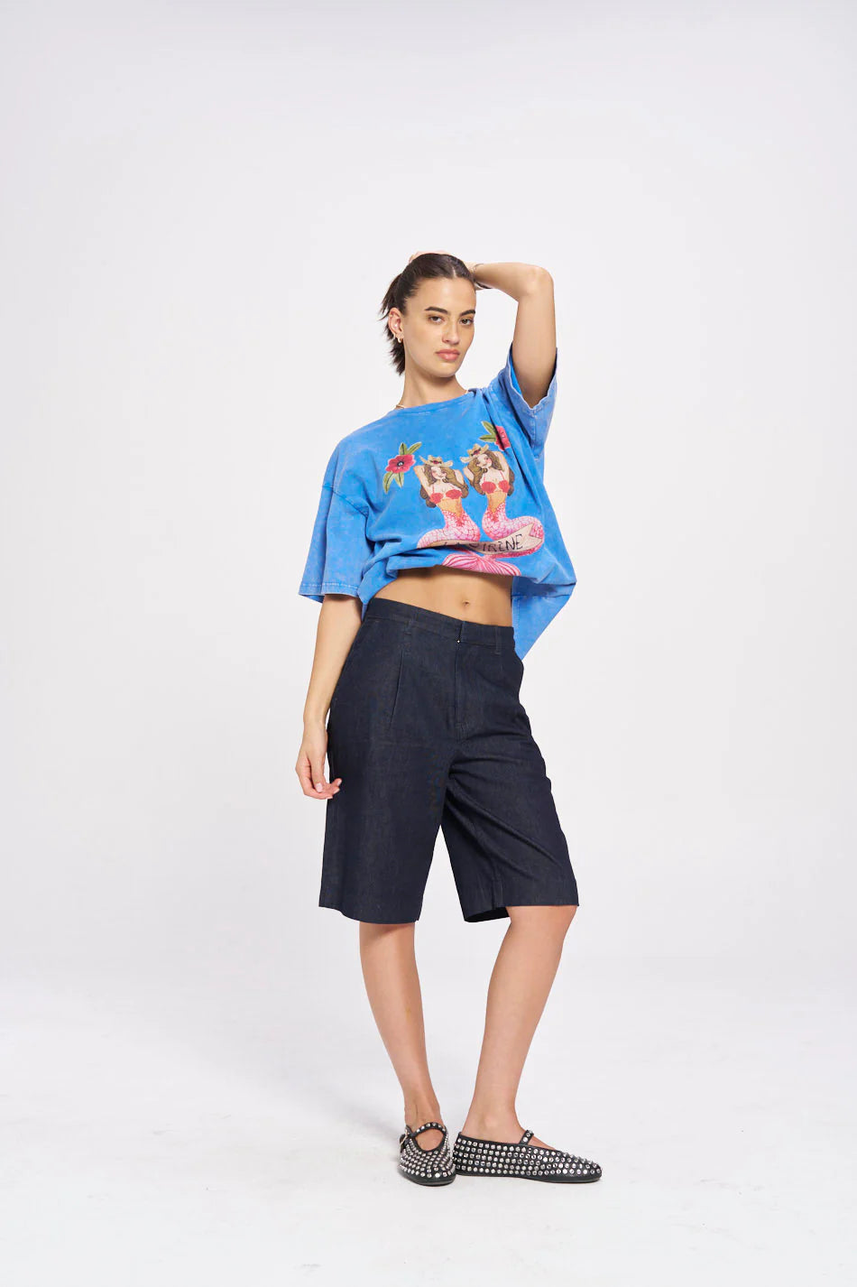 Mermaid La Sirene Tee - Blue (OVERSIZED)