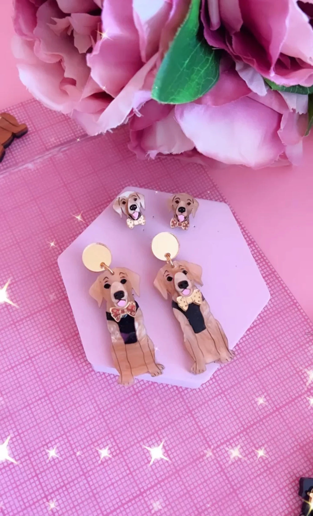 Labrador Dangles earrings bling hound
