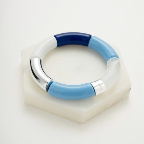 ZAFINO Tube Bangle - Blue/Silver