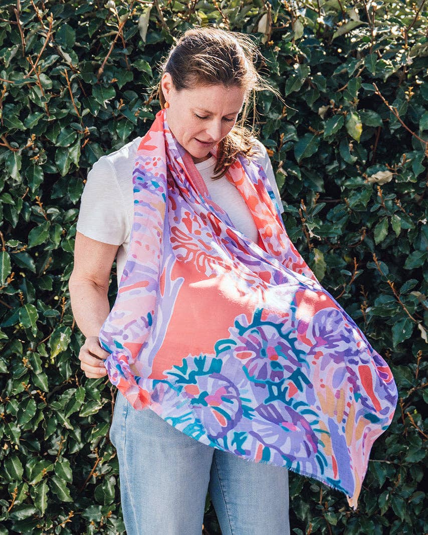 Matilda Abstract Orange Lightweight Scarf