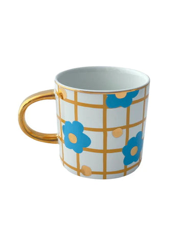 Blue Tartan & Bloom Mug