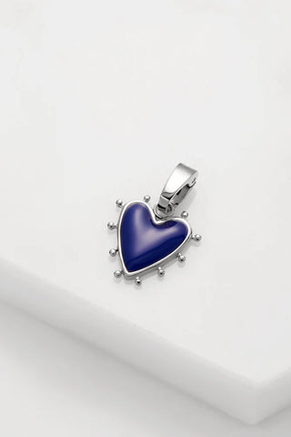 Heart Charm Blue  - Silver