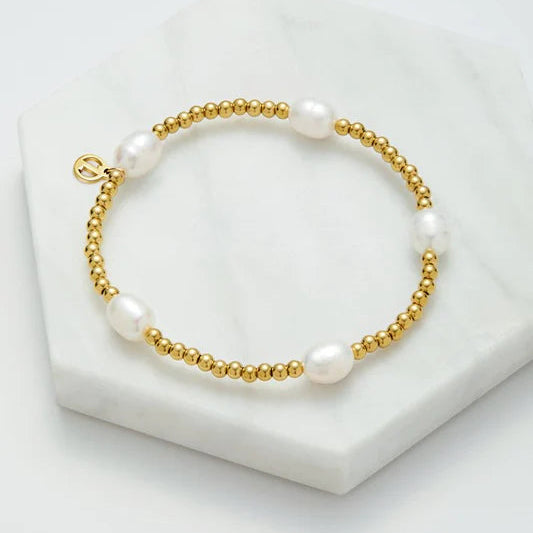 Meika Pearl Bracelet - Gold
