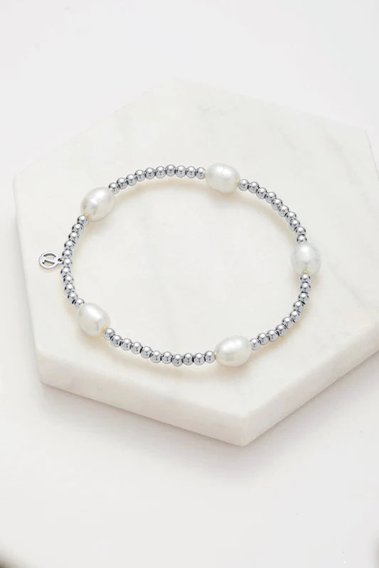 Meika Pearl Bracelet - Silver