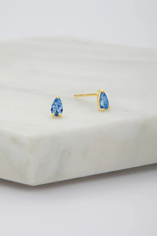 Abigail Stud Earring - Sapphire/Gold