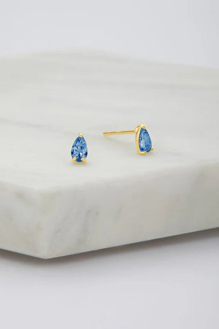 Abigail Stud Earring - Sapphire/Gold