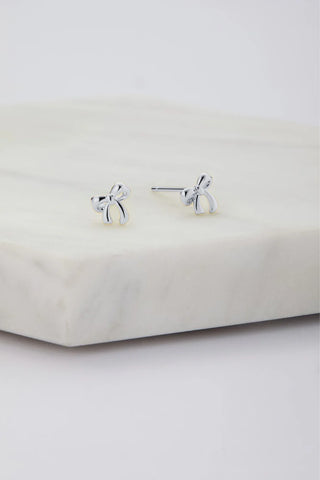 Charlotte Bow Stud Earring - SILVER