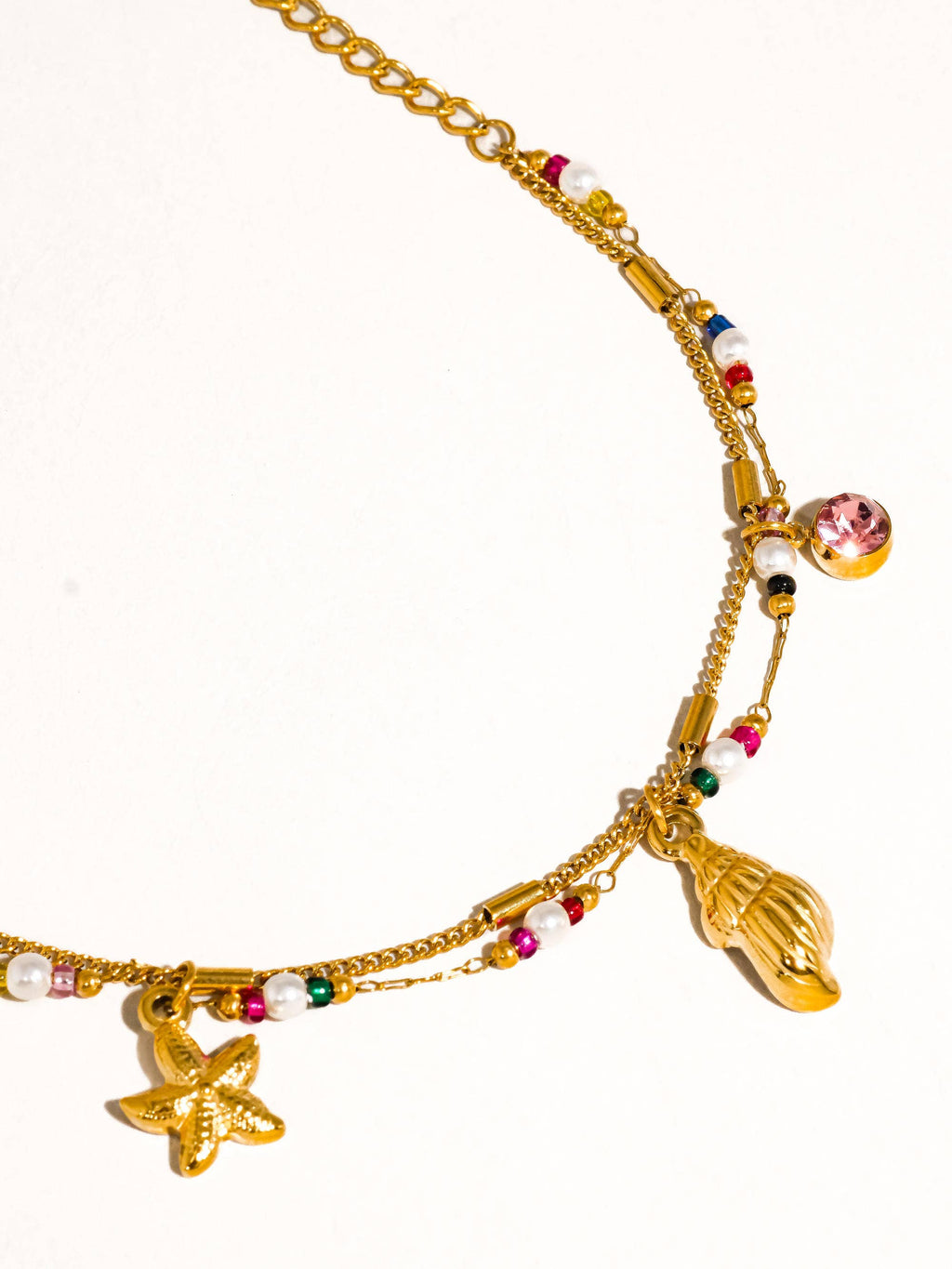 Aube 18K Gold Non-Tarnish Beaded Star Chain Bracelet