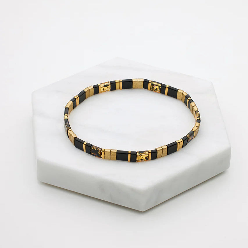 Tile Bracelet - Black/Brown