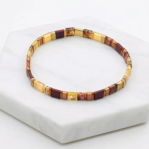 Tile Bracelet - Burnt Amber