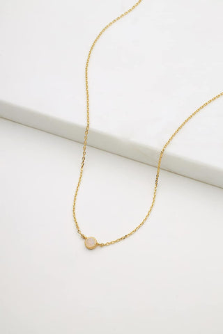 Single Stone Mini Crystal Necklace - Gold