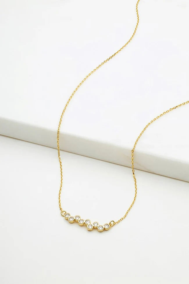 Scattered Mini Crystal Necklace - Gold