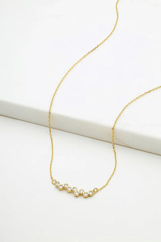 Scattered  Mini Crystal Necklace - Gold