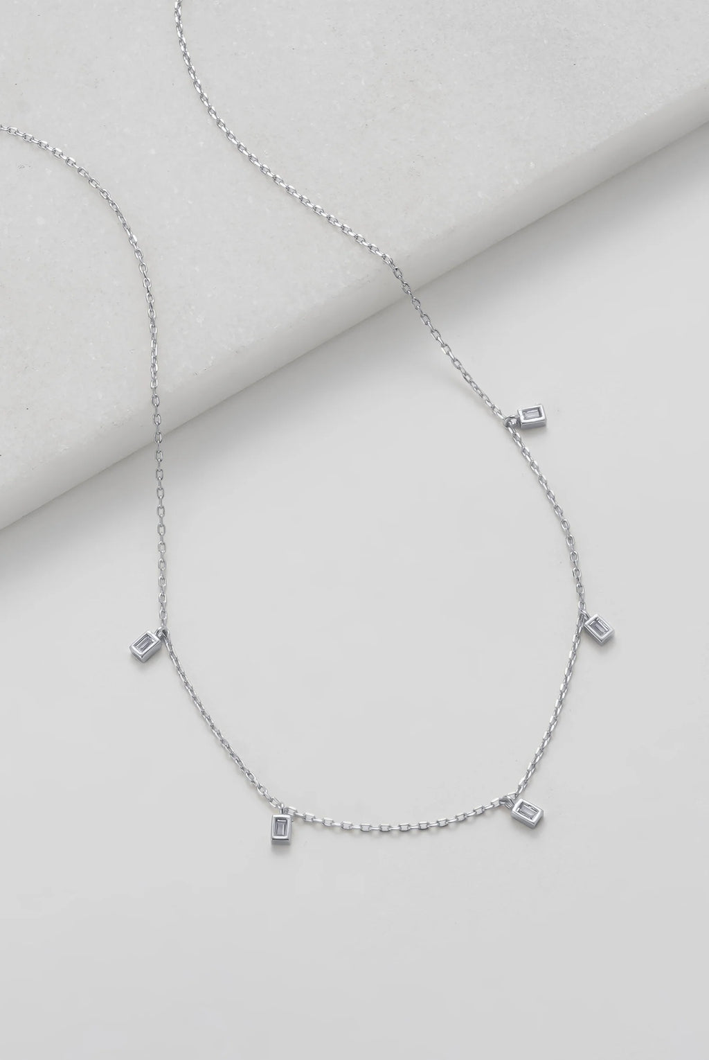 Baguette Mini Necklace - Silver
