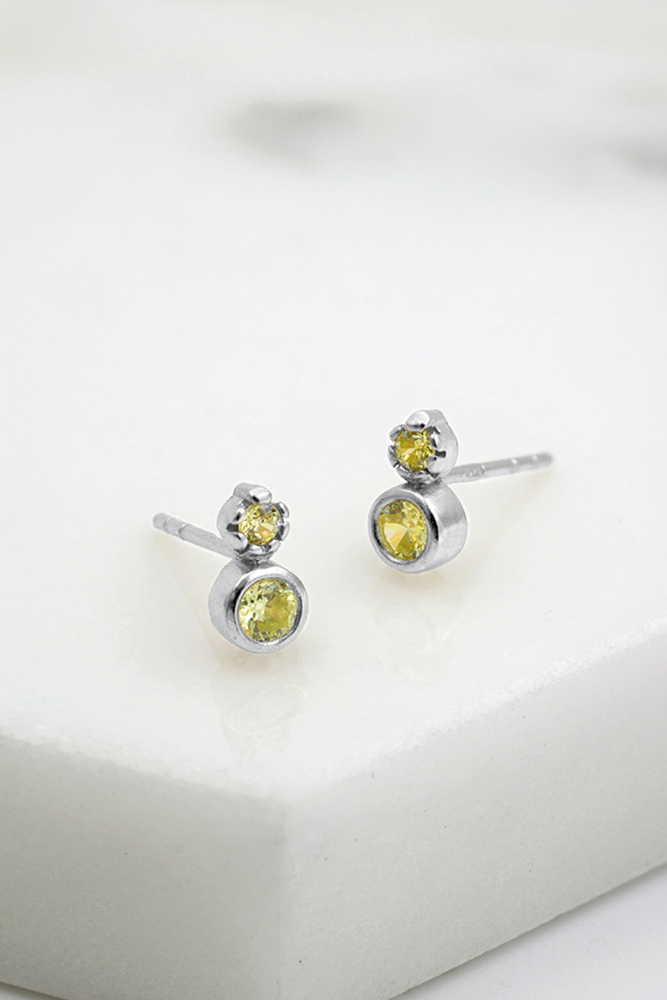 Marnie Stud Earring - Green/Silver
