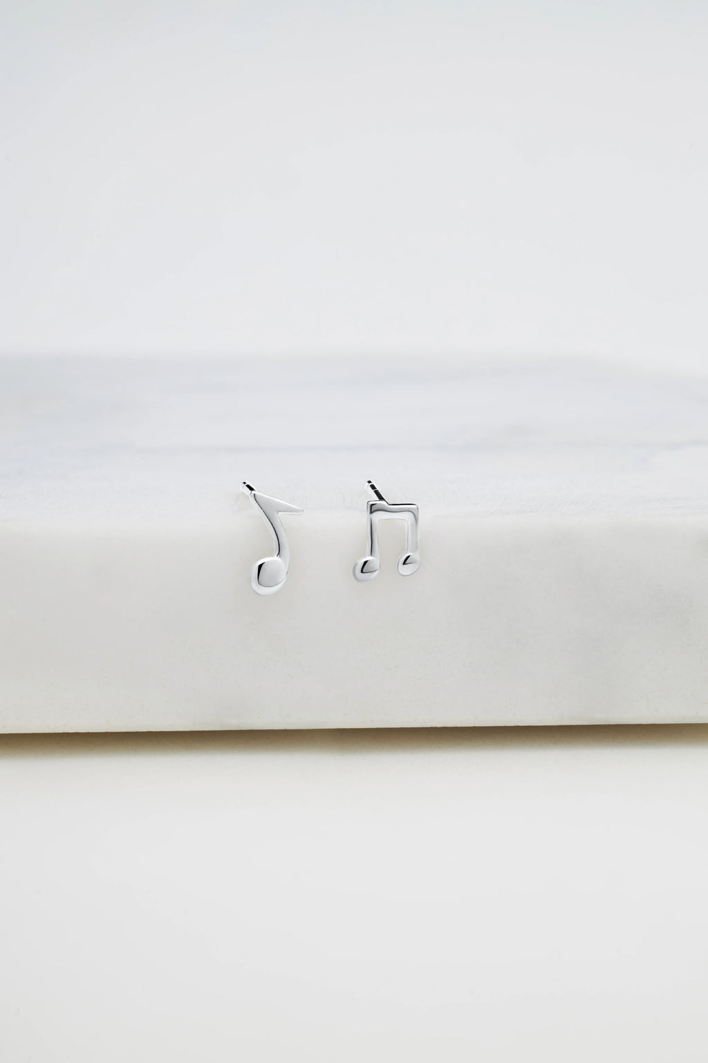 Musical Note Stud Earring - Silver