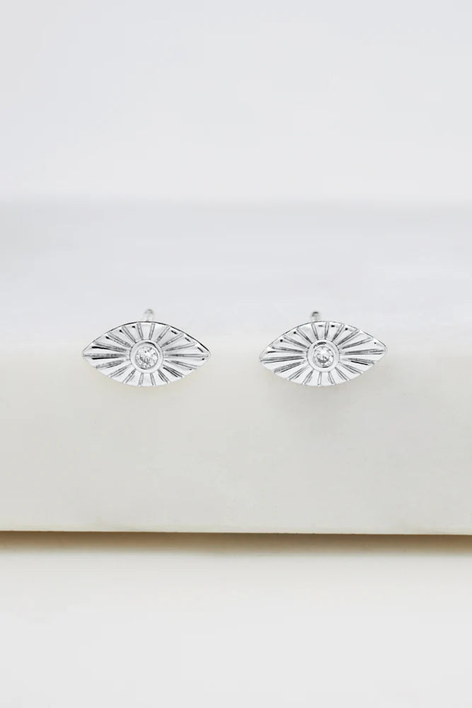 Evil Eye Stud Earring - Silver