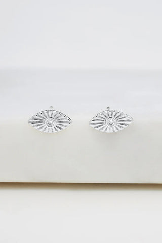Evil Eye Stud Earring - Silver