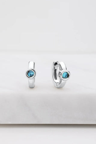 Luna Huggie - Turquoise Silver