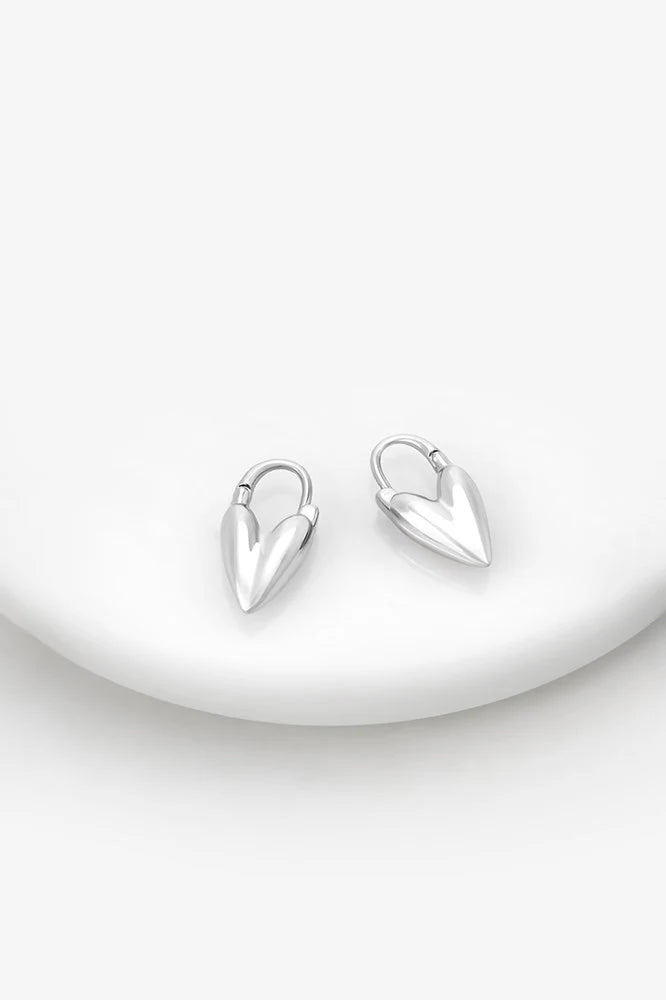 Jess Heart Hoop - Silver