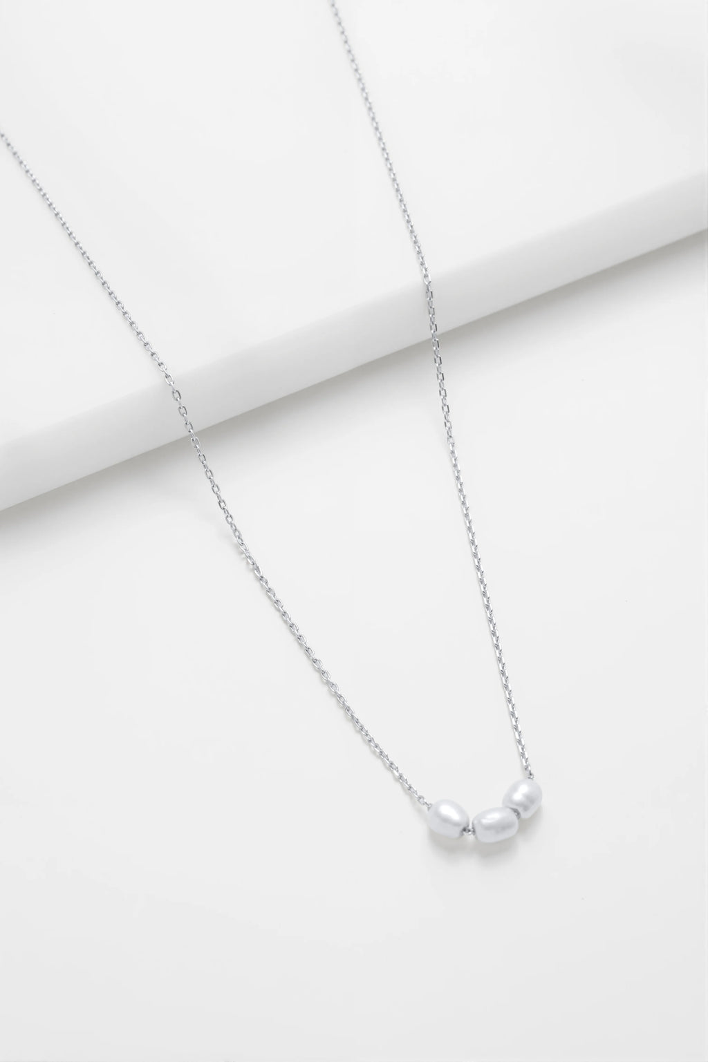 Mini Pearl Necklace - Silver