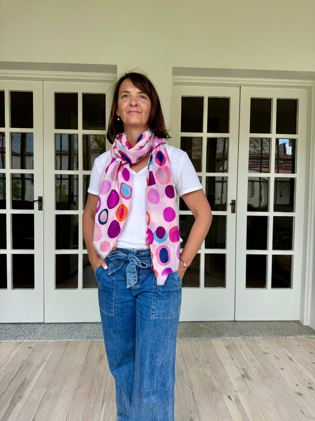 Lulu in Pink Lightweight Scarf