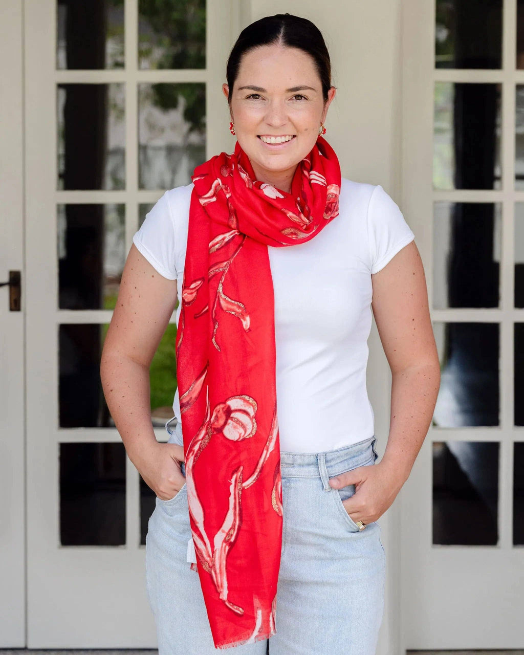Tessa Tulip in Red Autumn/Winter Scarf