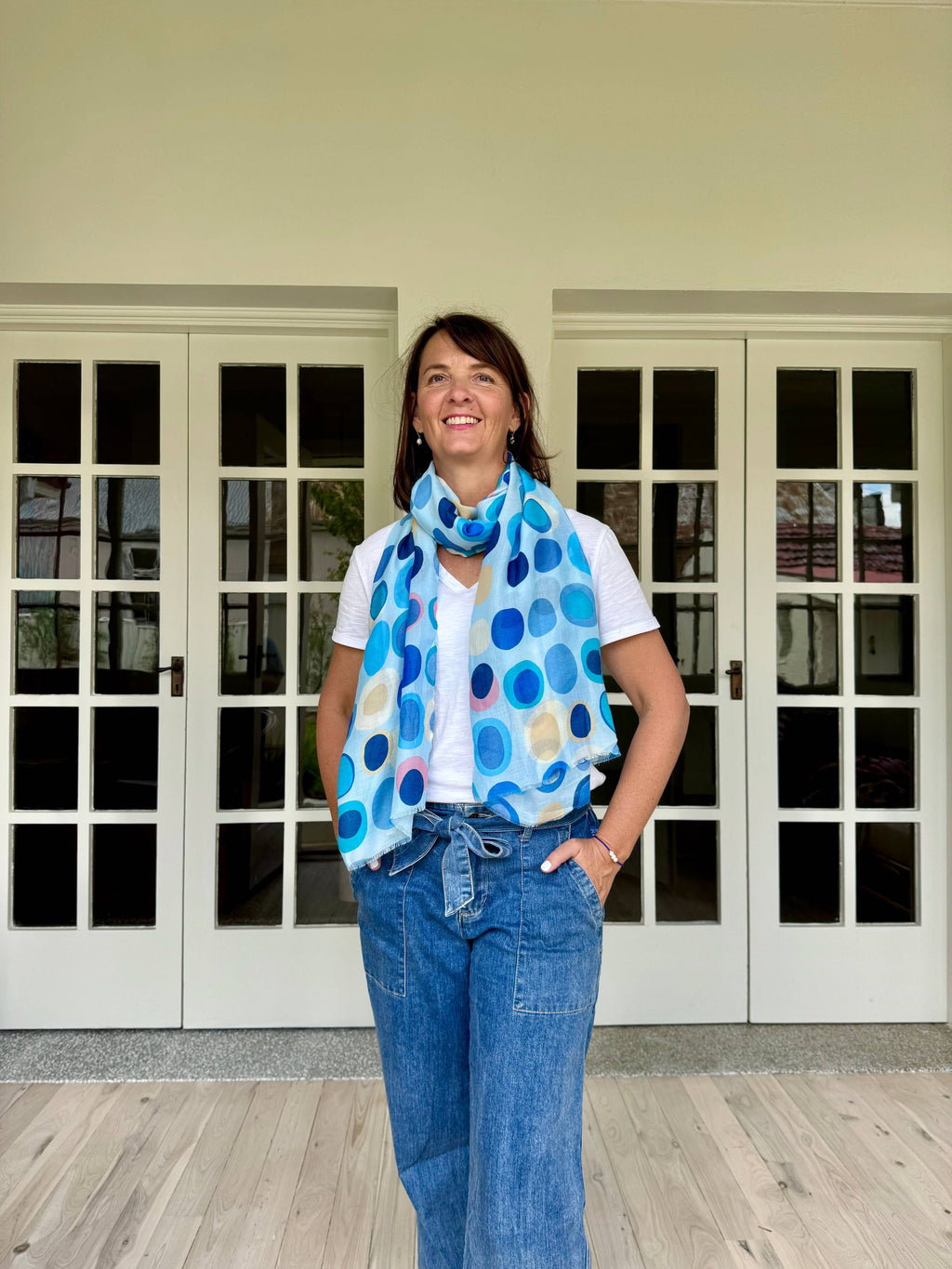 Lulu in Blue Lightweight Scarf