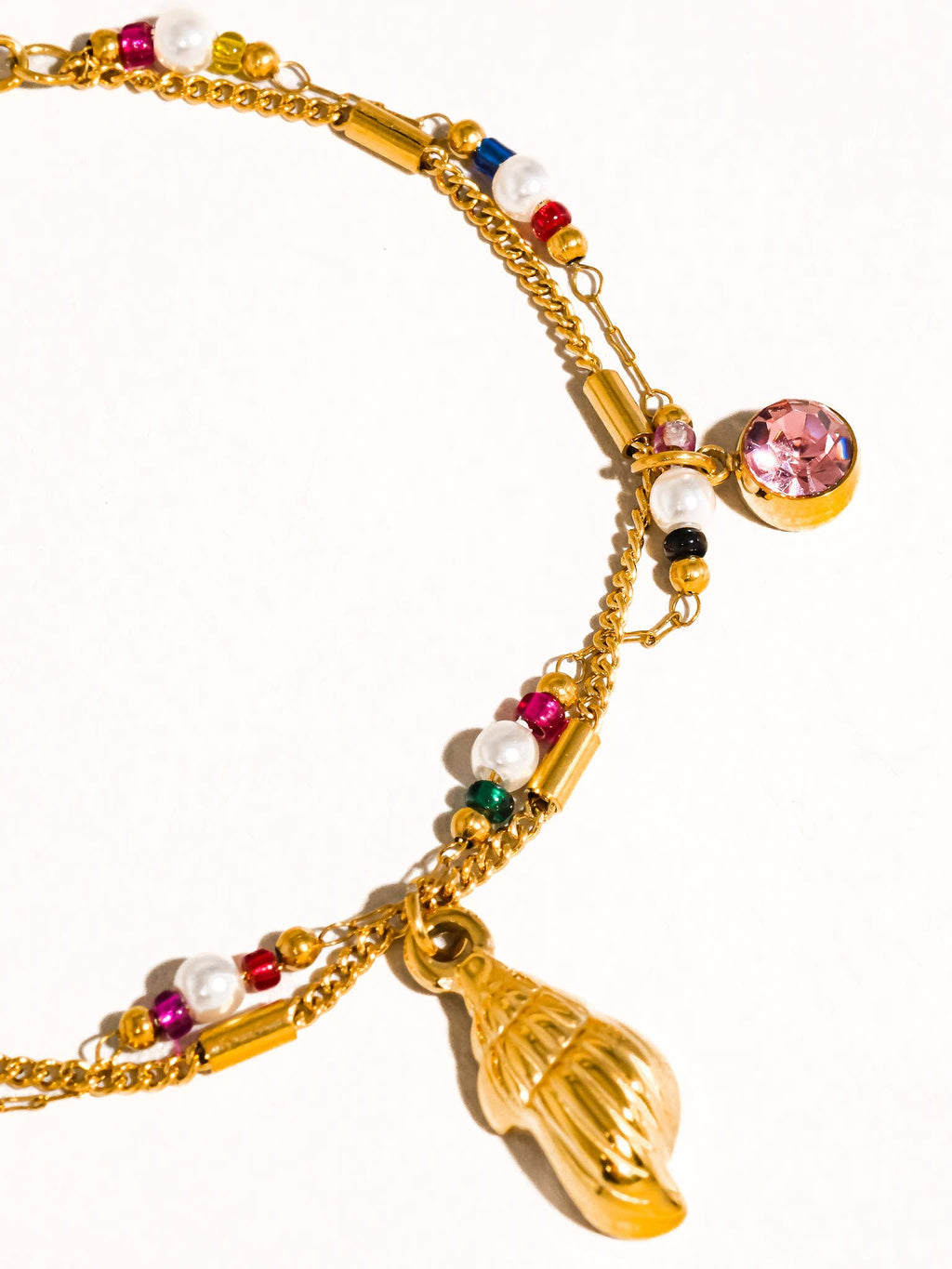 Aube 18K Gold Non-Tarnish Beaded Star Chain Bracelet