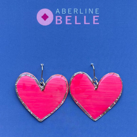 Feature Hearts // Silver // Hot Pink