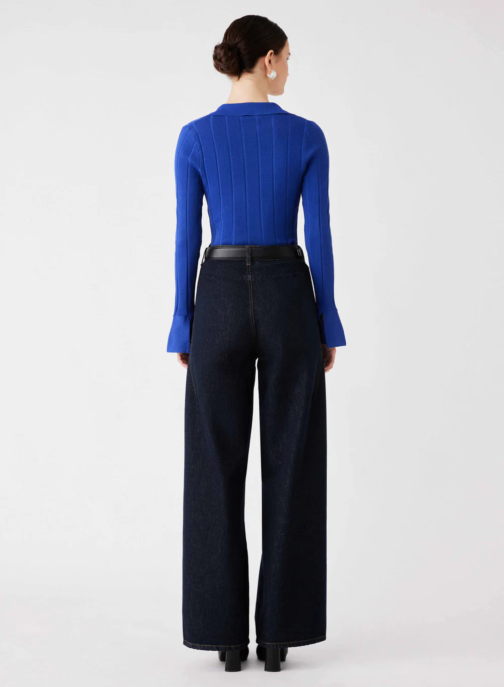 AVENUE BUTTON SWEATER - COBALT
