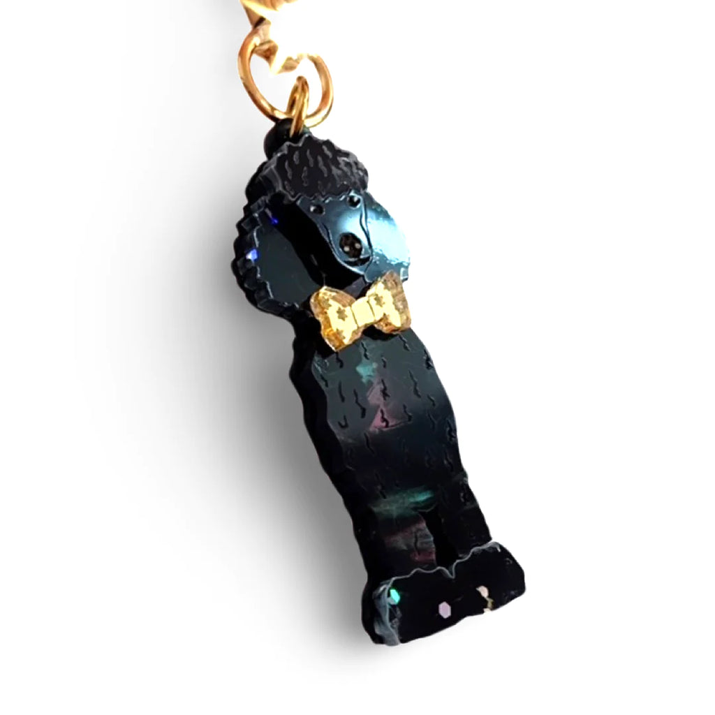 Poodle Bag Tag/Keyring - Black