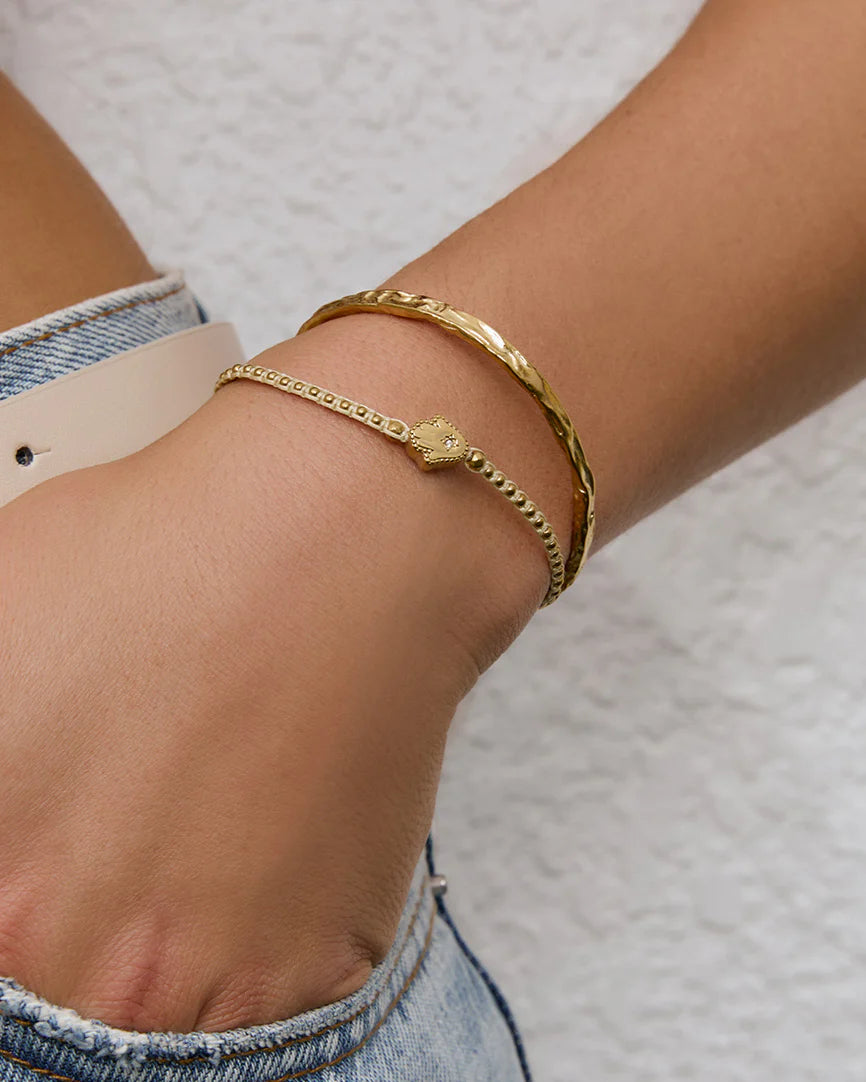 Braided Chamsa Bracelet - Vanilla