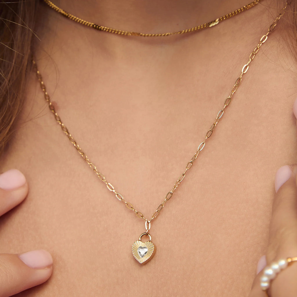 Ruby Heart Necklace - Stone