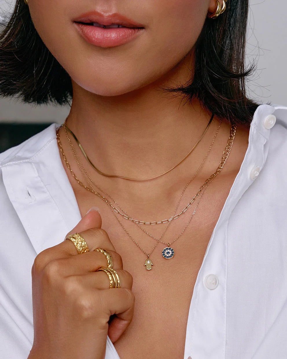Chamsa Charm Gold Necklace