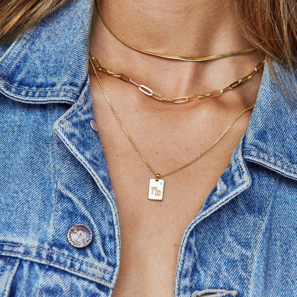 Arms of Eve ZODIAC GOLD TAG NECKLACE