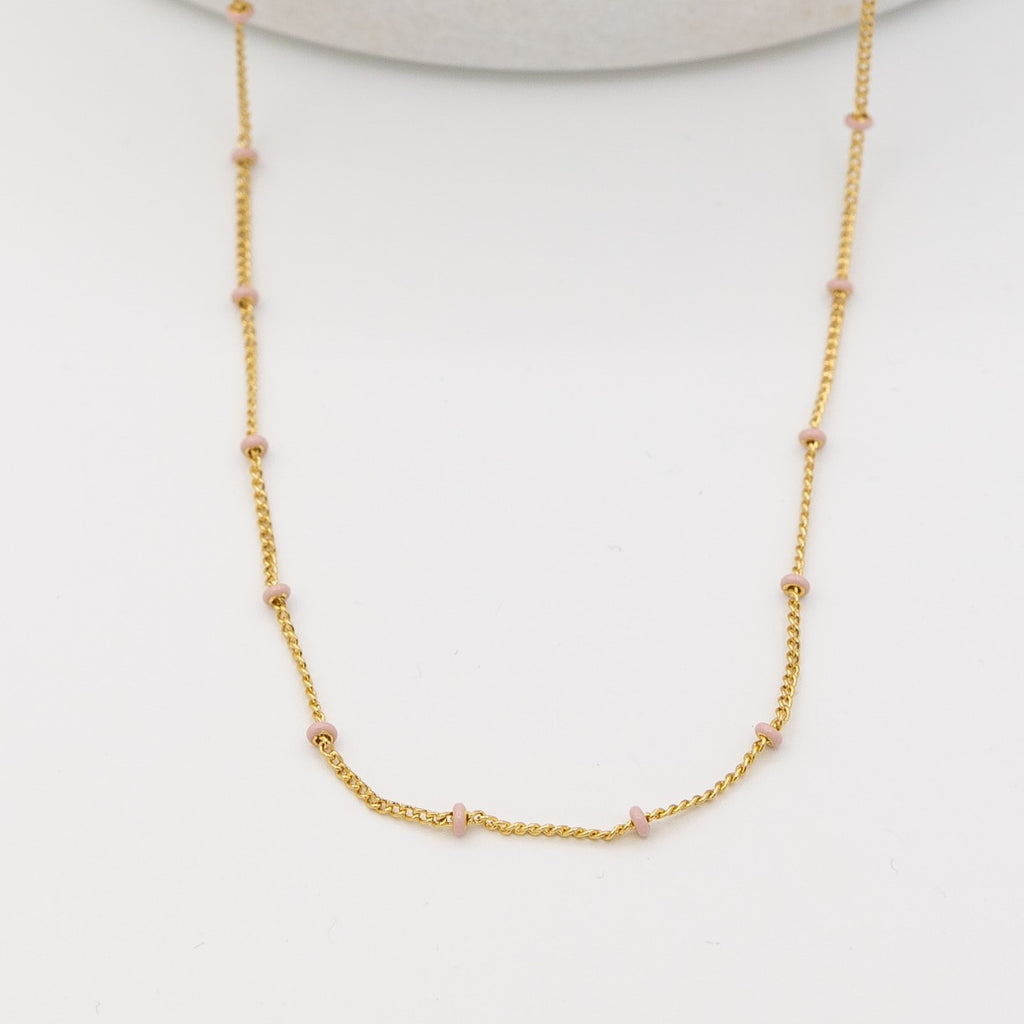 Layer Me Necklace in Gold with Blush