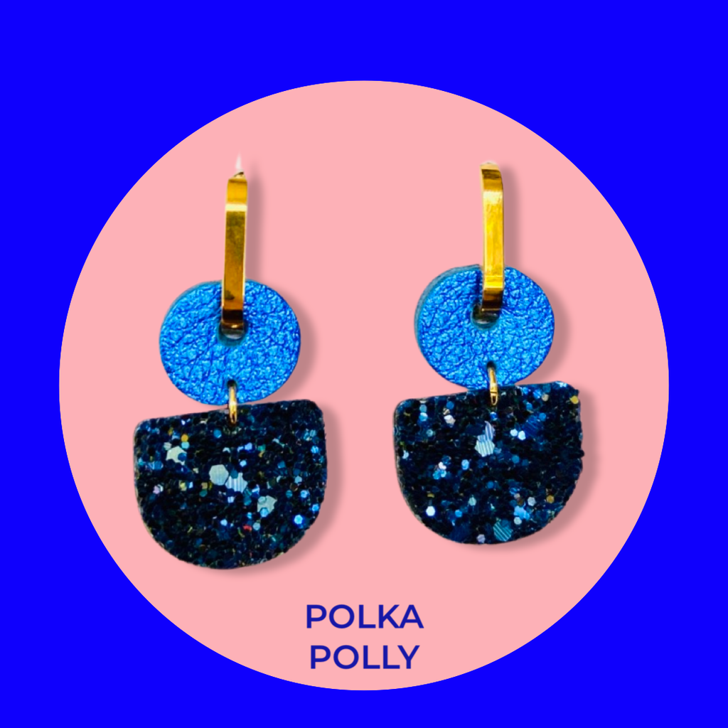 Dainty Hoops - Navy Sparkles