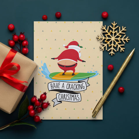 Santa Cracking Christmas Card