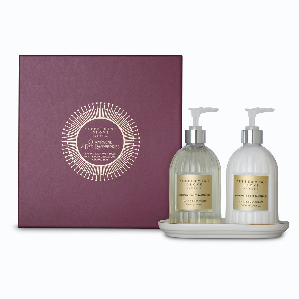 HAND & BODY CARE DUO - CHAMPAGNE & RED RASPBERRIES