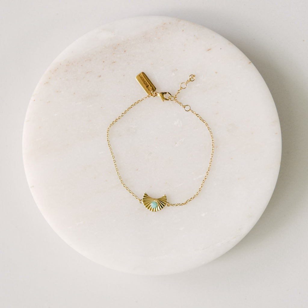 Ray of Light Bracelet in Gold - Amazonite