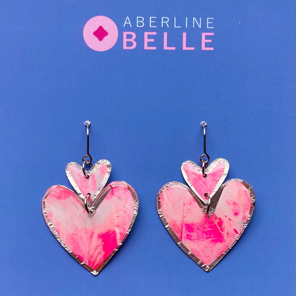 Twin Heart // Silver //Pinks