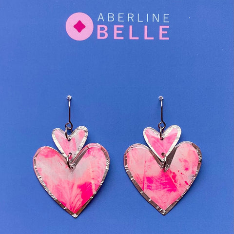 Twin Heart // Silver //Pinks
