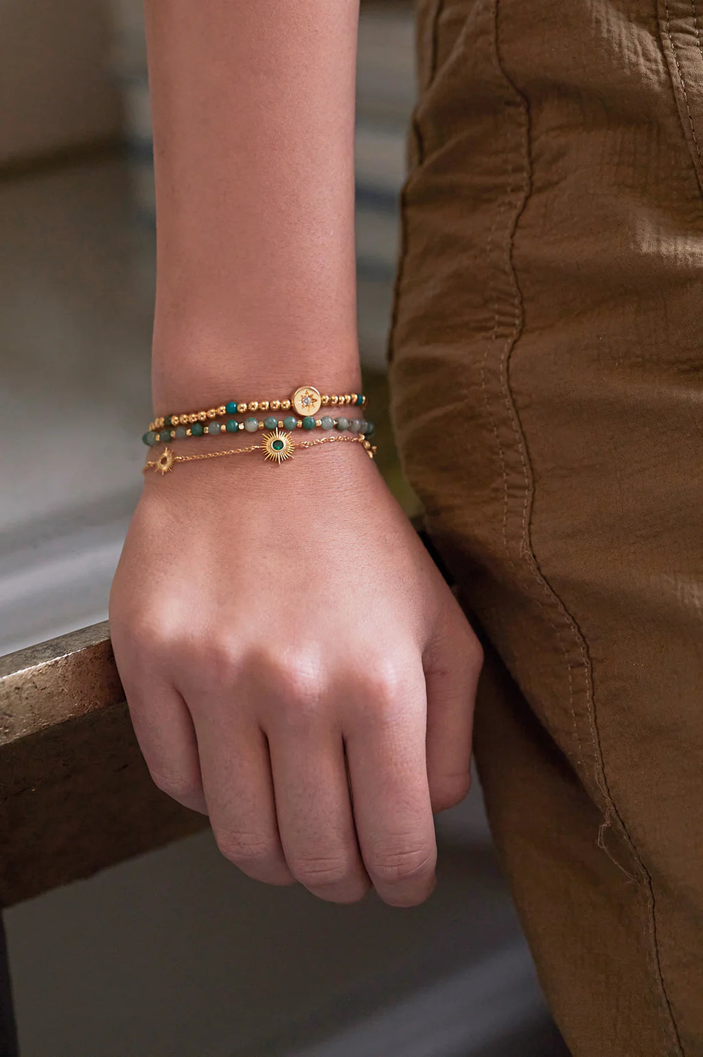 Enamel North Star Bead Bracelet