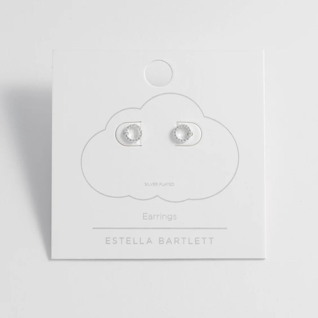 CZ Circle Earrings - Silver