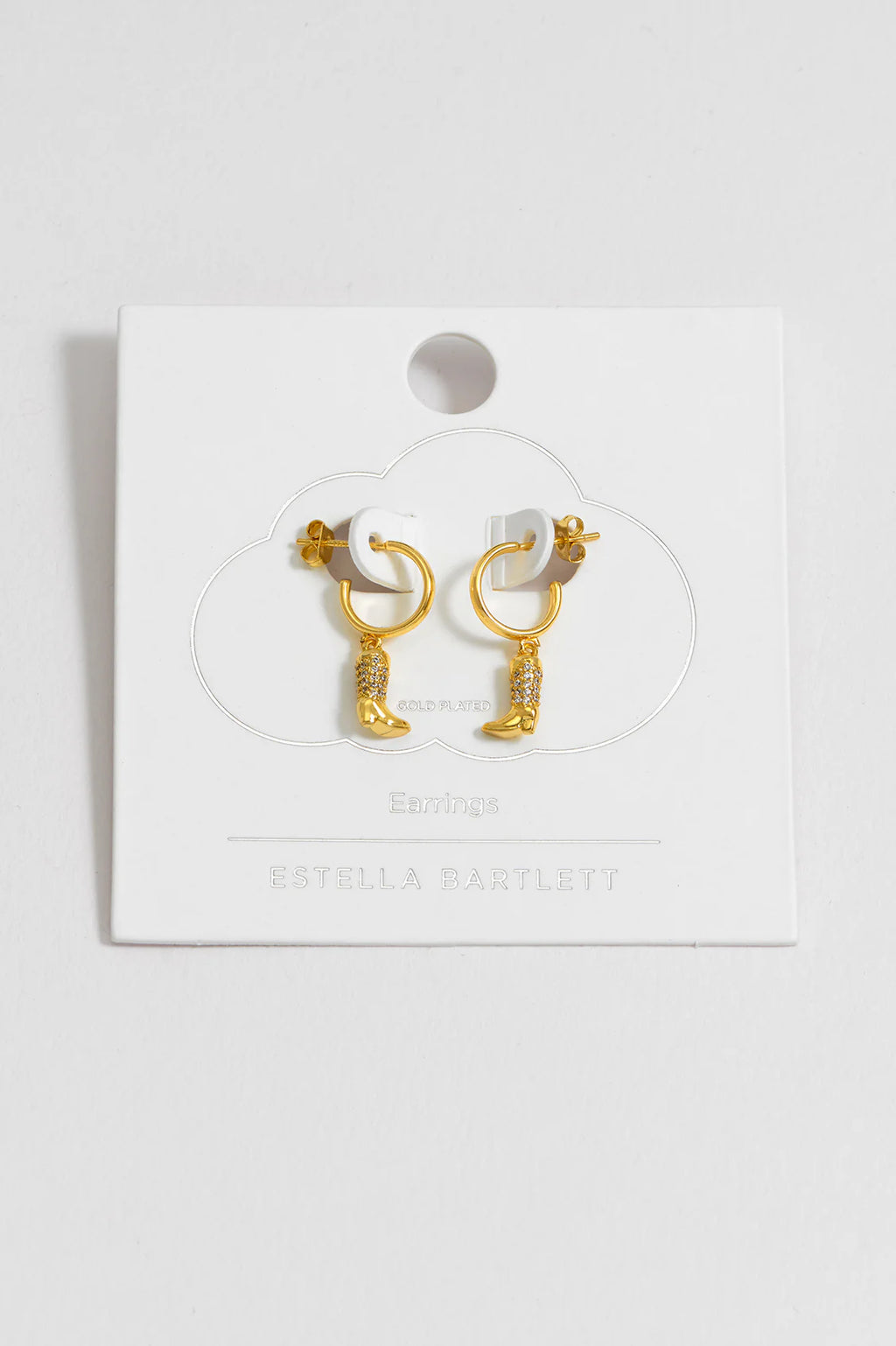 Cowboy Boot Hoop Earrings - Gold Plated