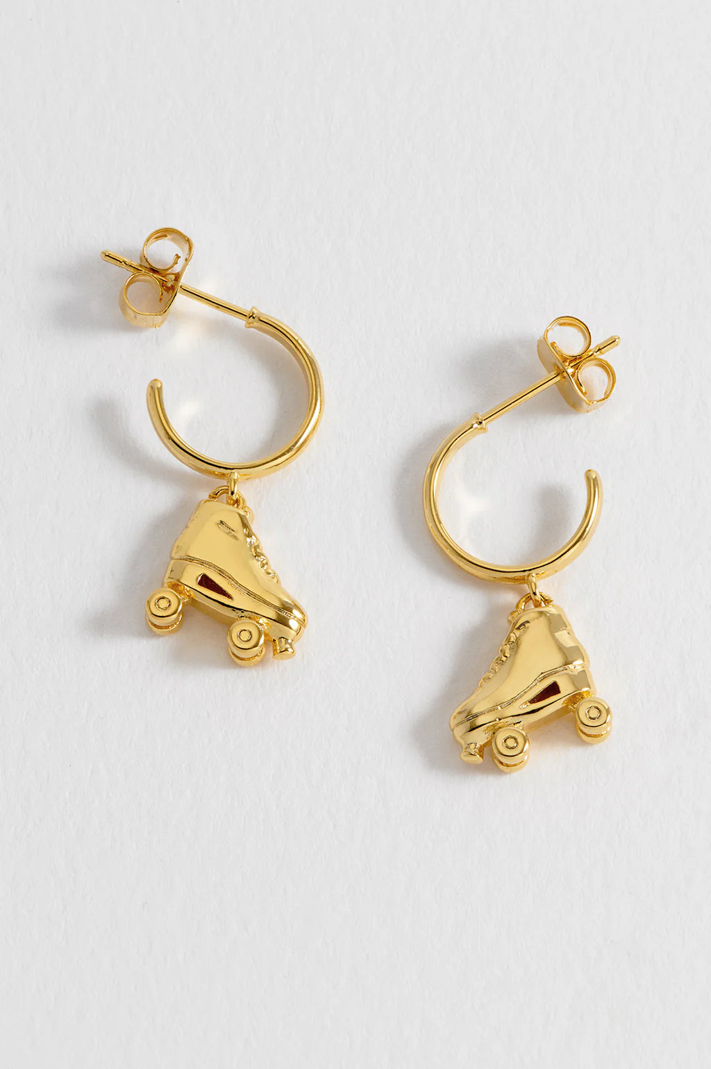 Roller Skate Hoop Earrings - Gold Plated