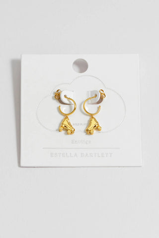 Roller Skate Hoop Earrings - Gold Plated