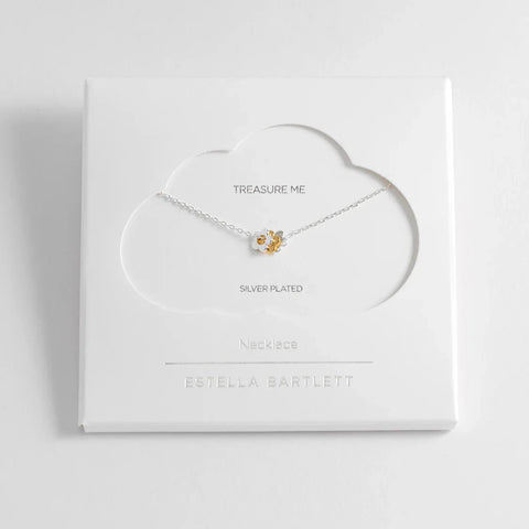 Trio Flower Necklace - Silver Plated